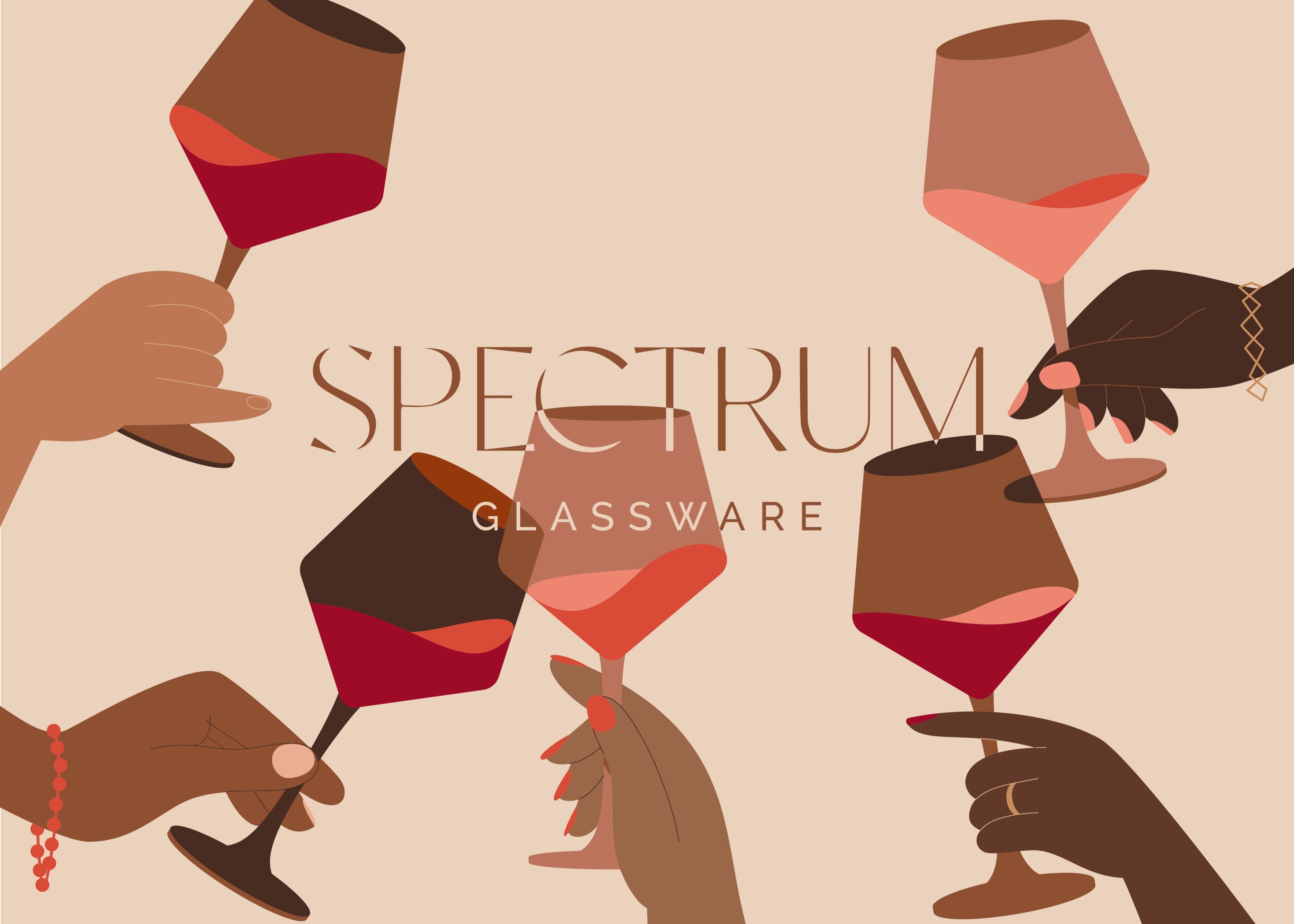Spectrum Glassware Black-Owned Colored Wine Glasses & Champagne Flutes