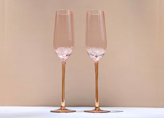 Zuzu Pink Champagne Flutes Keepsake Gift Set